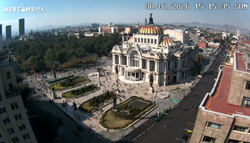 Mexio City, Palacio de Bellas Artes ( Palace of Fine Arts)  Live Cam - Cuauhtemoc, Ciudad de Mexico, Mexico