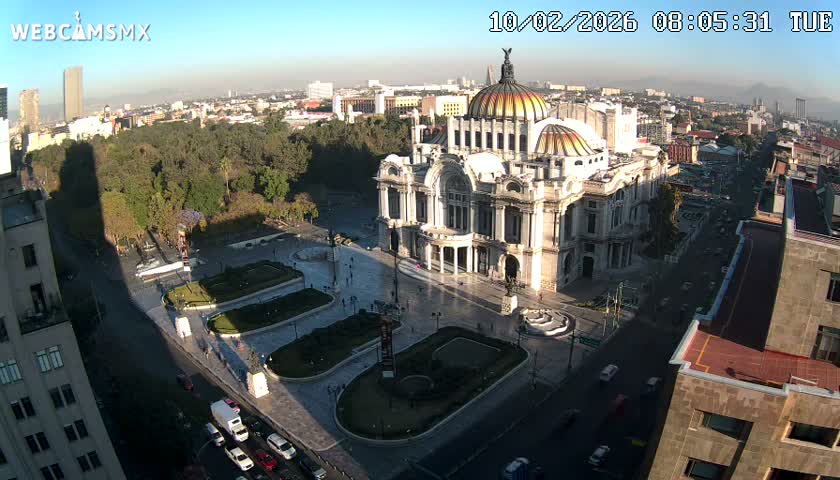 Mexio City, Palacio de Bellas Artes ( Palace of Fine Arts)  Live Cam - Cuauhtemoc, Ciudad de Mexico, Mexico