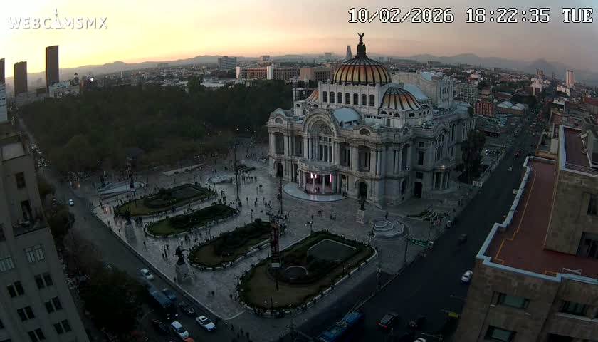 Mexio City, Palacio de Bellas Artes ( Palace of Fine Arts)  Live Cam - Cuauhtemoc, Ciudad de Mexico, Mexico