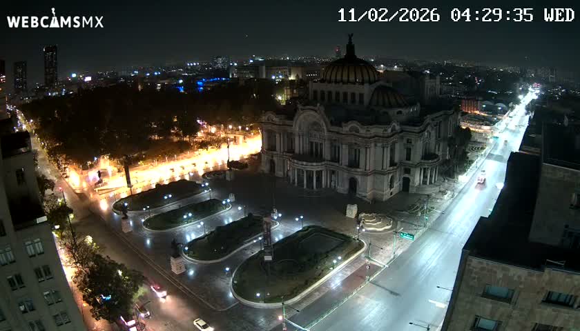 Mexio City, Palacio de Bellas Artes ( Palace of Fine Arts)  Live Cam - Cuauhtemoc, Ciudad de Mexico, Mexico
