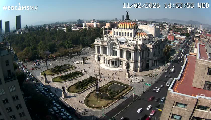 Mexio City, Palacio de Bellas Artes ( Palace of Fine Arts)  Live Cam - Cuauhtemoc, Ciudad de Mexico, Mexico