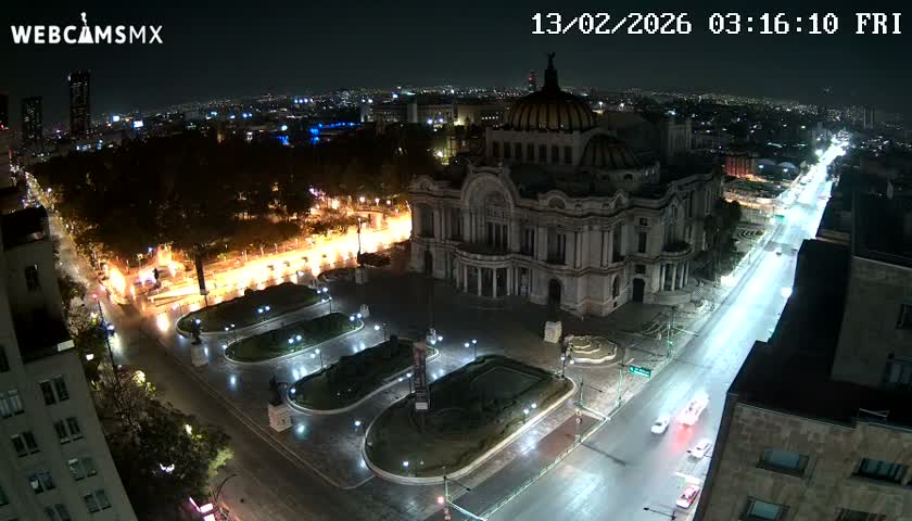 Mexio City, Palacio de Bellas Artes ( Palace of Fine Arts)  Live Cam - Cuauhtemoc, Ciudad de Mexico, Mexico