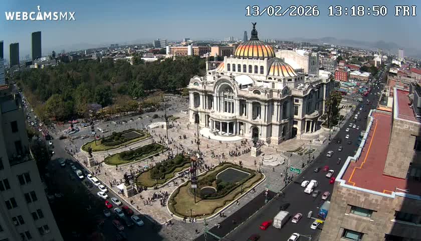 Mexio City, Palacio de Bellas Artes ( Palace of Fine Arts)  Live Cam - Cuauhtemoc, Ciudad de Mexico, Mexico