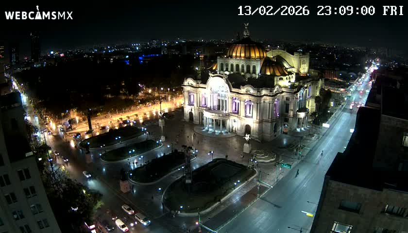 Mexio City, Palacio de Bellas Artes ( Palace of Fine Arts)  Live Cam - Cuauhtemoc, Ciudad de Mexico, Mexico