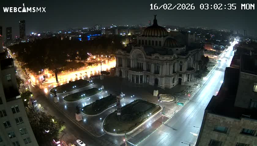 Mexio City, Palacio de Bellas Artes ( Palace of Fine Arts)  Live Cam - Cuauhtemoc, Ciudad de Mexico, Mexico