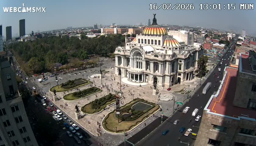 Mexio City, Palacio de Bellas Artes ( Palace of Fine Arts)  Live Cam - Cuauhtemoc, Ciudad de Mexico, Mexico