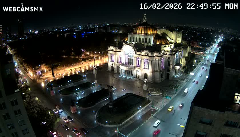 Mexio City, Palacio de Bellas Artes ( Palace of Fine Arts)  Live Cam - Cuauhtemoc, Ciudad de Mexico, Mexico