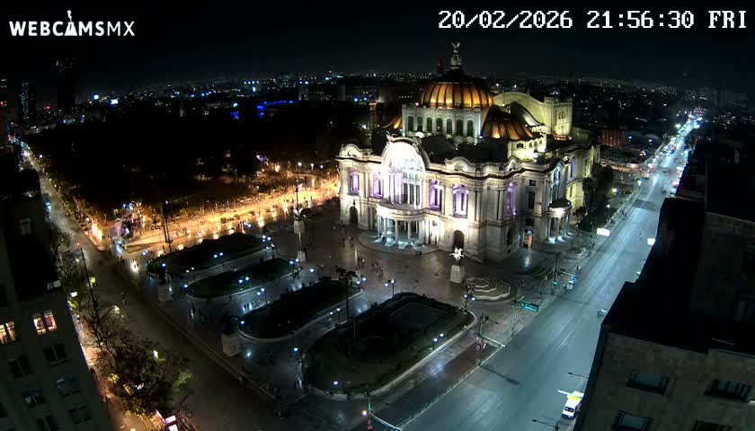Mexio City, Palacio de Bellas Artes ( Palace of Fine Arts)  Live Cam - Cuauhtemoc, Ciudad de Mexico, Mexico