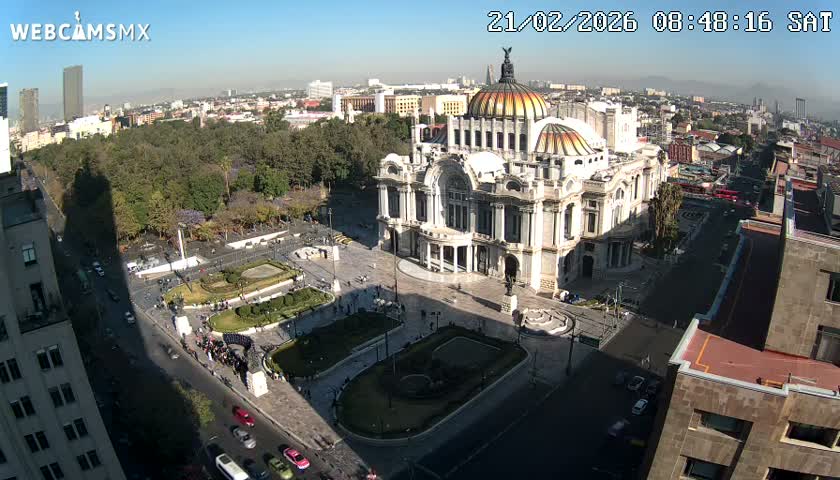 Mexio City, Palacio de Bellas Artes ( Palace of Fine Arts)  Live Cam - Cuauhtemoc, Ciudad de Mexico, Mexico
