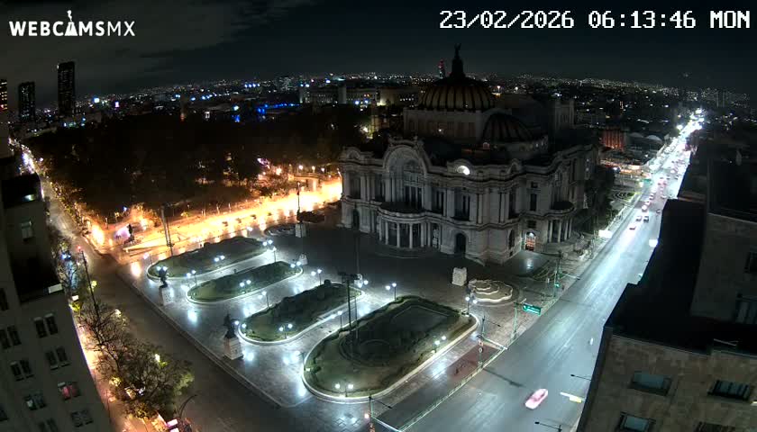 Mexio City, Palacio de Bellas Artes ( Palace of Fine Arts)  Live Cam - Cuauhtemoc, Ciudad de Mexico, Mexico
