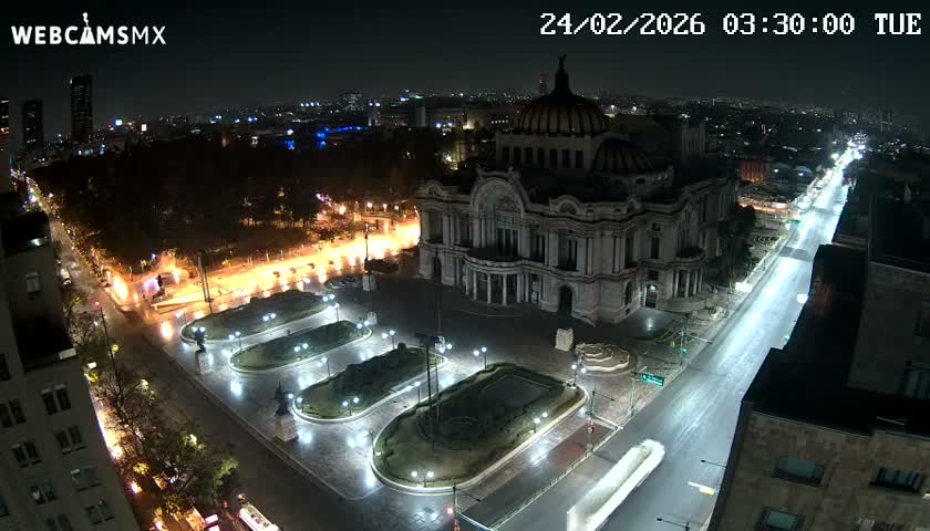 Mexio City, Palacio de Bellas Artes ( Palace of Fine Arts)  Live Cam - Cuauhtemoc, Ciudad de Mexico, Mexico