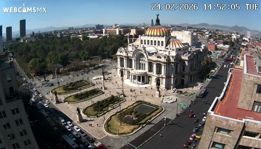 Mexio City, Palacio de Bellas Artes ( Palace of Fine Arts)  Live Cam - Cuauhtemoc, Ciudad de Mexico, Mexico