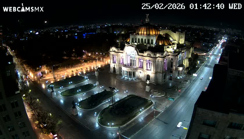 Mexio City, Palacio de Bellas Artes ( Palace of Fine Arts)  Live Cam - Cuauhtemoc, Ciudad de Mexico, Mexico