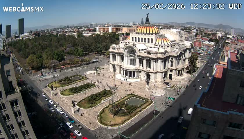 Mexio City, Palacio de Bellas Artes ( Palace of Fine Arts)  Live Cam - Cuauhtemoc, Ciudad de Mexico, Mexico