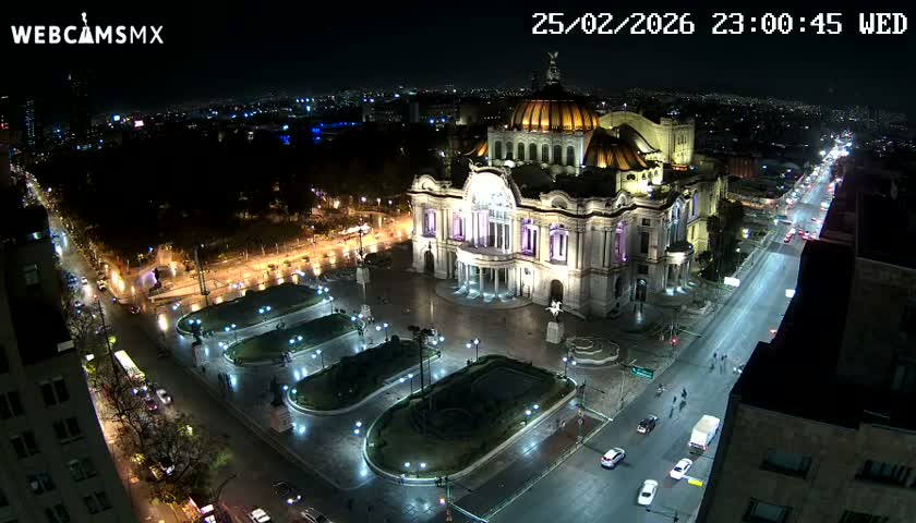 Mexio City, Palacio de Bellas Artes ( Palace of Fine Arts)  Live Cam - Cuauhtemoc, Ciudad de Mexico, Mexico
