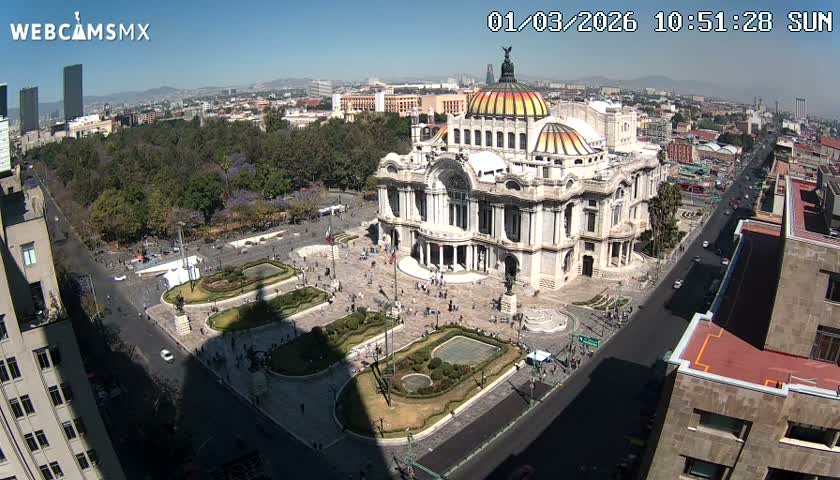Mexio City, Palacio de Bellas Artes ( Palace of Fine Arts)  Live Cam - Cuauhtemoc, Ciudad de Mexico, Mexico