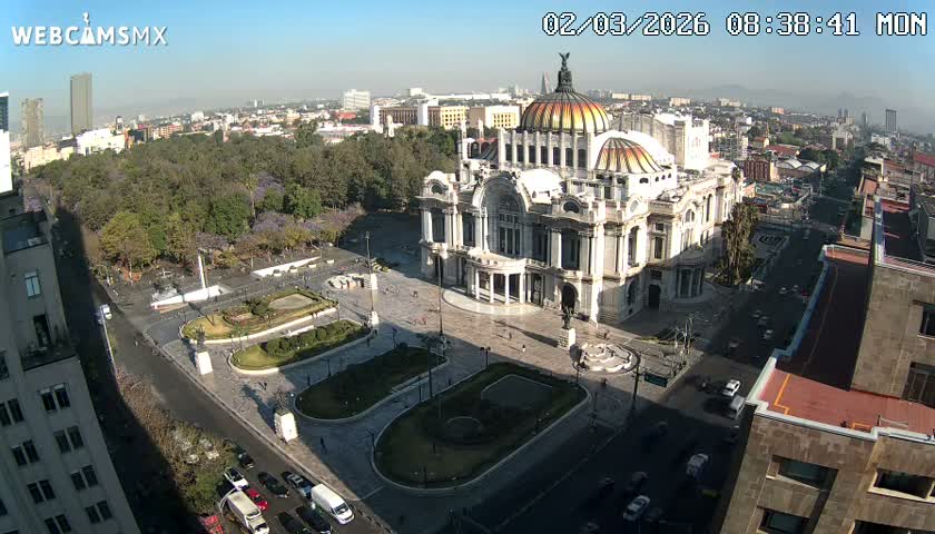 Mexio City, Palacio de Bellas Artes ( Palace of Fine Arts)  Live Cam - Cuauhtemoc, Ciudad de Mexico, Mexico