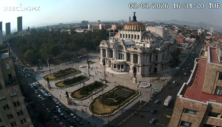 Mexio City, Palacio de Bellas Artes ( Palace of Fine Arts)  Live Cam - Cuauhtemoc, Ciudad de Mexico, Mexico