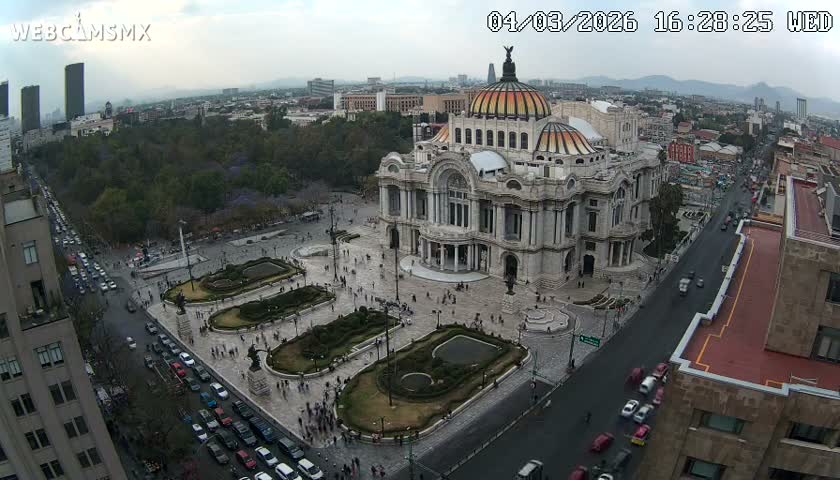 Mexio City, Palacio de Bellas Artes ( Palace of Fine Arts)  Live Cam - Cuauhtemoc, Ciudad de Mexico, Mexico