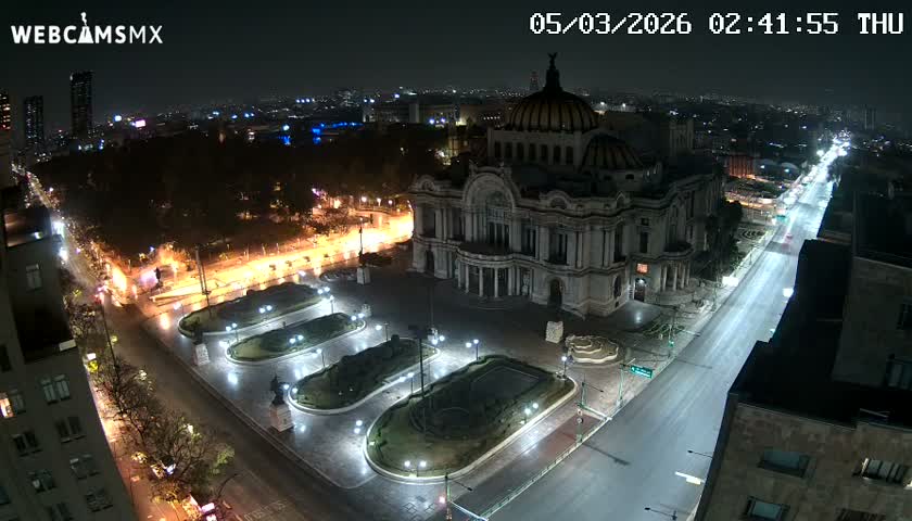 Mexio City, Palacio de Bellas Artes ( Palace of Fine Arts)  Live Cam - Cuauhtemoc, Ciudad de Mexico, Mexico