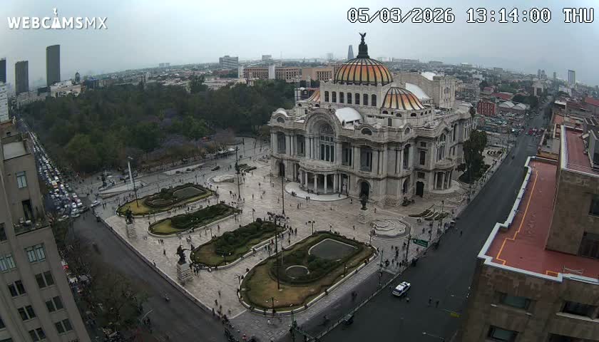 Mexio City, Palacio de Bellas Artes ( Palace of Fine Arts)  Live Cam - Cuauhtemoc, Ciudad de Mexico, Mexico