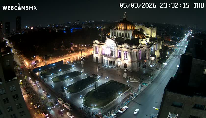 Mexio City, Palacio de Bellas Artes ( Palace of Fine Arts)  Live Cam - Cuauhtemoc, Ciudad de Mexico, Mexico