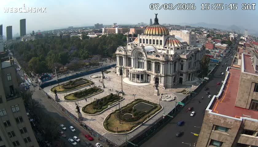 Mexio City, Palacio de Bellas Artes ( Palace of Fine Arts)  Live Cam - Cuauhtemoc, Ciudad de Mexico, Mexico