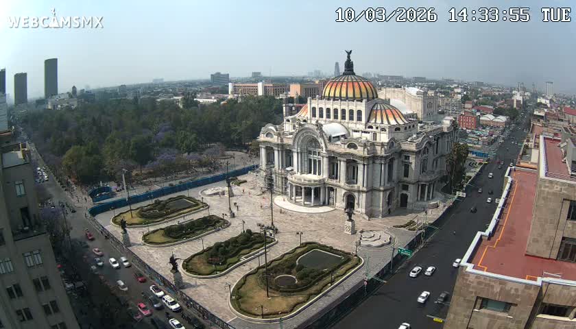 Mexio City, Palacio de Bellas Artes ( Palace of Fine Arts)  Live Cam - Cuauhtemoc, Ciudad de Mexico, Mexico