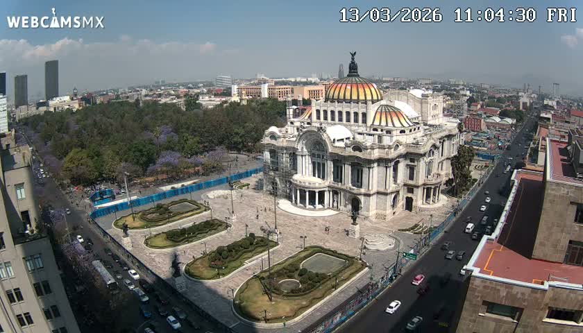 Mexio City, Palacio de Bellas Artes ( Palace of Fine Arts)  Live Cam - Cuauhtemoc, Ciudad de Mexico, Mexico