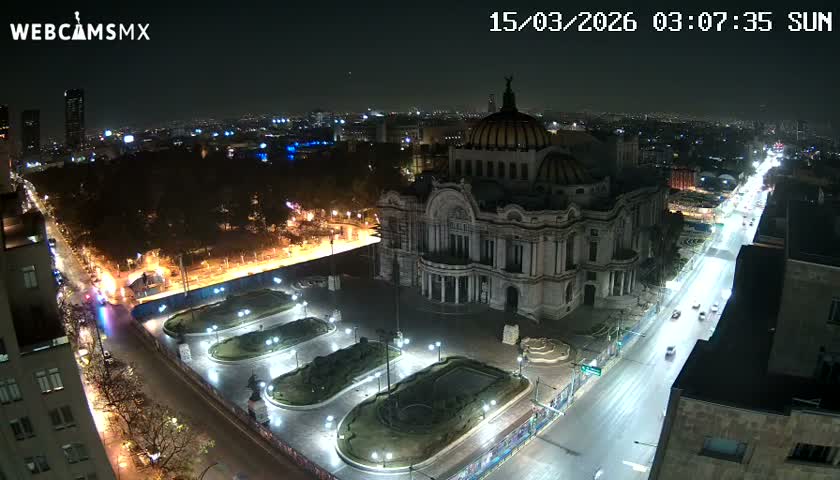 Mexio City, Palacio de Bellas Artes ( Palace of Fine Arts)  Live Cam - Cuauhtemoc, Ciudad de Mexico, Mexico