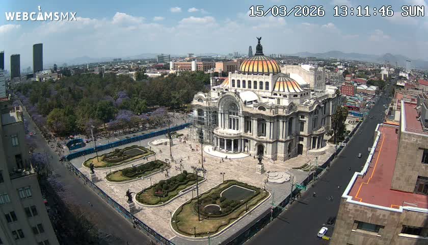 Mexio City, Palacio de Bellas Artes ( Palace of Fine Arts)  Live Cam - Cuauhtemoc, Ciudad de Mexico, Mexico
