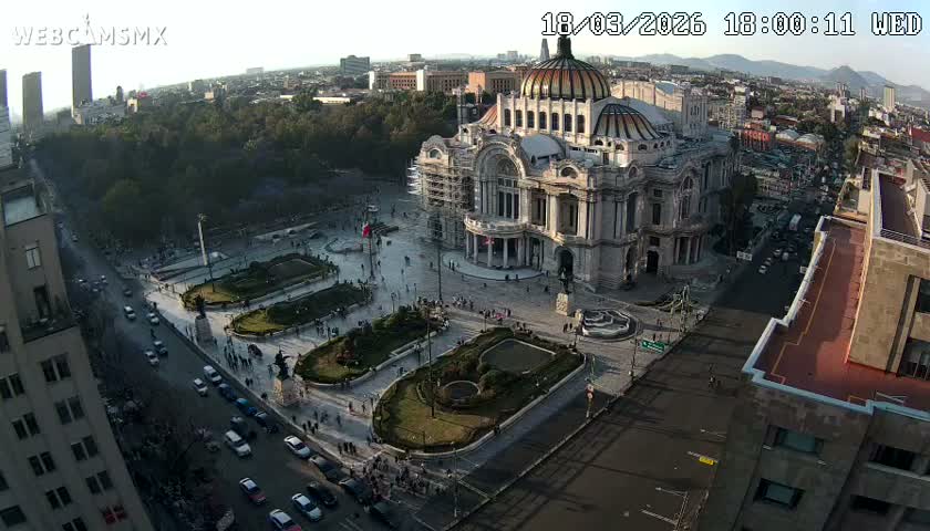 Mexio City, Palacio de Bellas Artes ( Palace of Fine Arts)  Live Cam - Cuauhtemoc, Ciudad de Mexico, Mexico