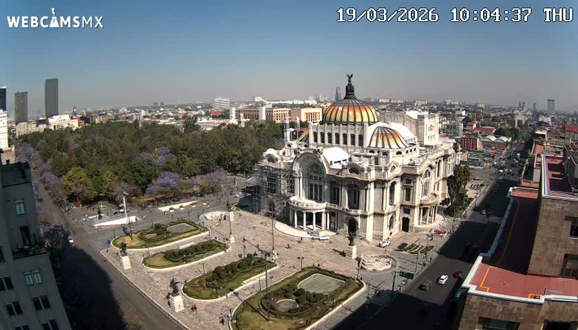 Mexio City, Palacio de Bellas Artes ( Palace of Fine Arts)  Live Cam - Cuauhtemoc, Ciudad de Mexico, Mexico
