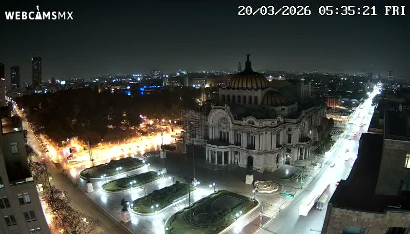 Mexio City, Palacio de Bellas Artes ( Palace of Fine Arts)  Live Cam - Cuauhtemoc, Ciudad de Mexico, Mexico
