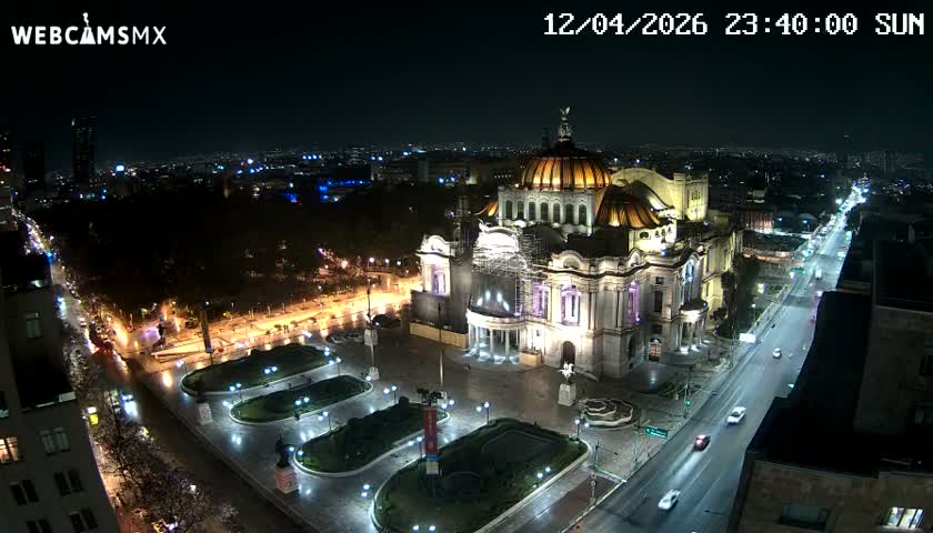 Mexio City, Palacio de Bellas Artes ( Palace of Fine Arts)  Live Cam - Cuauhtemoc, Ciudad de Mexico, Mexico