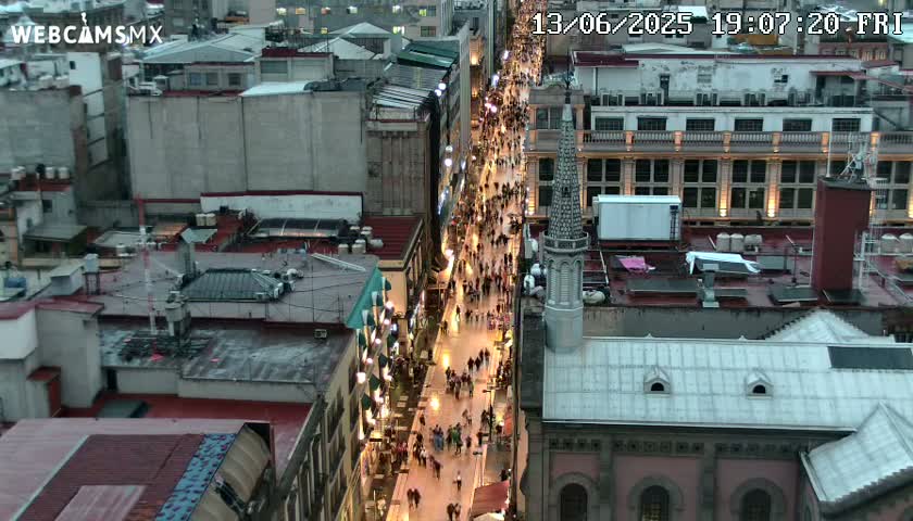 Mexio City, Avenida Francisco I. Madero Avenue  Live Cam - Centro, Ciudad de Mexico, Mexico