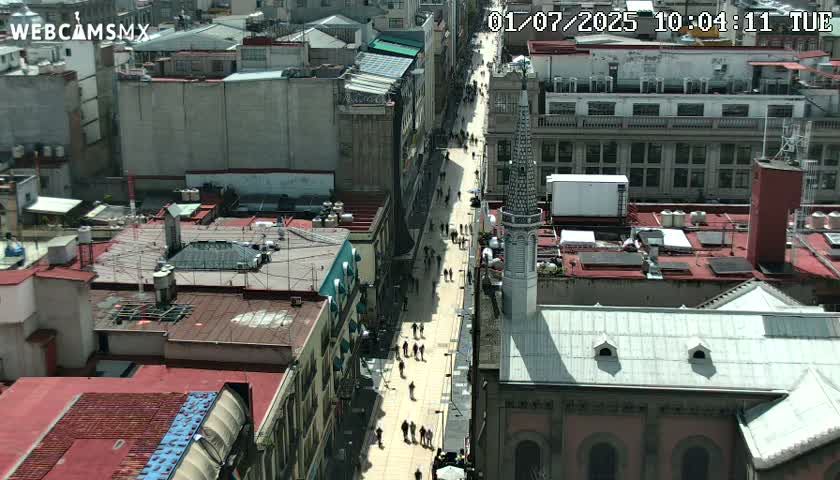 Mexio City, Avenida Francisco I. Madero Avenue  Live Cam - Centro, Ciudad de Mexico, Mexico