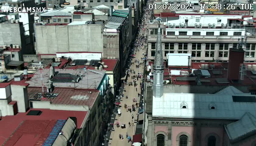 Mexio City, Avenida Francisco I. Madero Avenue  Live Cam - Centro, Ciudad de Mexico, Mexico