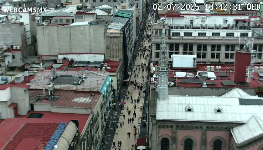 Mexio City, Avenida Francisco I. Madero Avenue  Live Cam - Centro, Ciudad de Mexico, Mexico