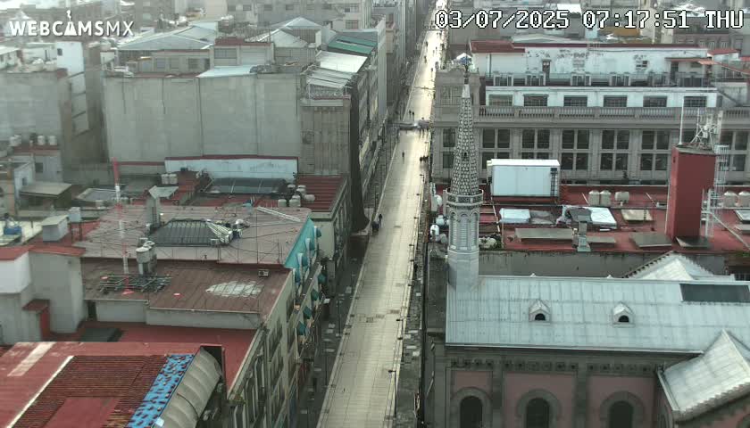 Mexio City, Avenida Francisco I. Madero Avenue  Live Cam - Centro, Ciudad de Mexico, Mexico