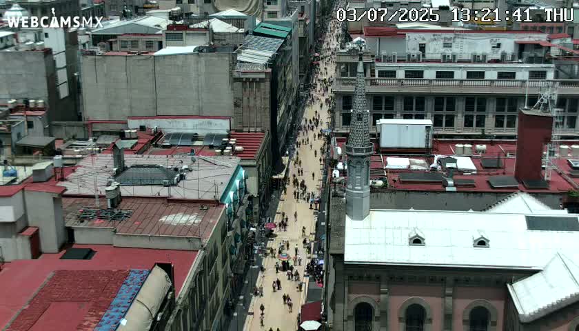 Mexio City, Avenida Francisco I. Madero Avenue  Live Cam - Centro, Ciudad de Mexico, Mexico