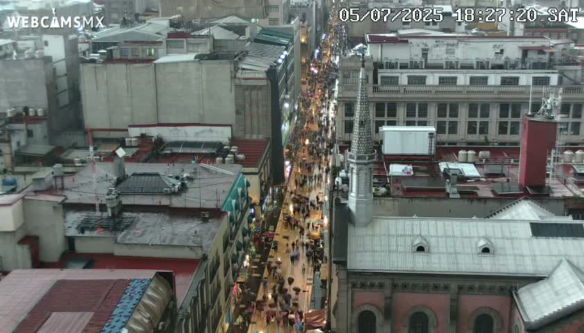 Mexio City, Avenida Francisco I. Madero Avenue  Live Cam - Centro, Ciudad de Mexico, Mexico