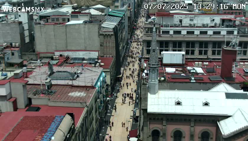 Mexio City, Avenida Francisco I. Madero Avenue  Live Cam - Centro, Ciudad de Mexico, Mexico