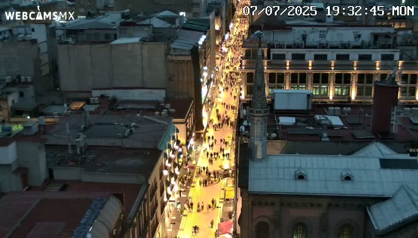 Mexio City, Avenida Francisco I. Madero Avenue  Live Cam - Centro, Ciudad de Mexico, Mexico