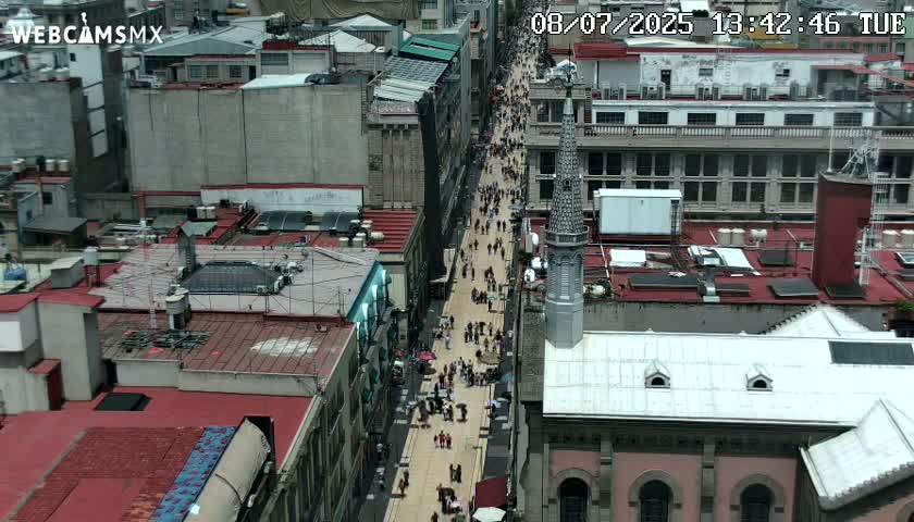Mexio City, Avenida Francisco I. Madero Avenue  Live Cam - Centro, Ciudad de Mexico, Mexico
