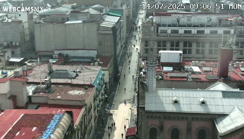 Mexio City, Avenida Francisco I. Madero Avenue  Live Cam - Centro, Ciudad de Mexico, Mexico