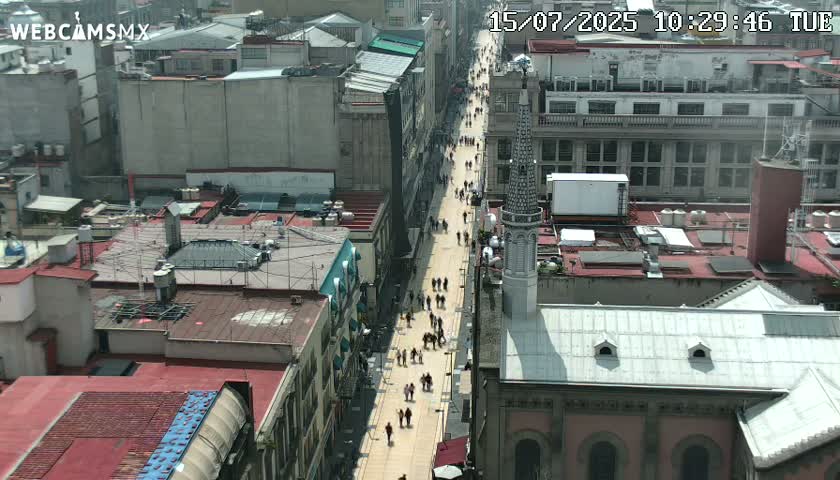 Mexio City, Avenida Francisco I. Madero Avenue  Live Cam - Centro, Ciudad de Mexico, Mexico