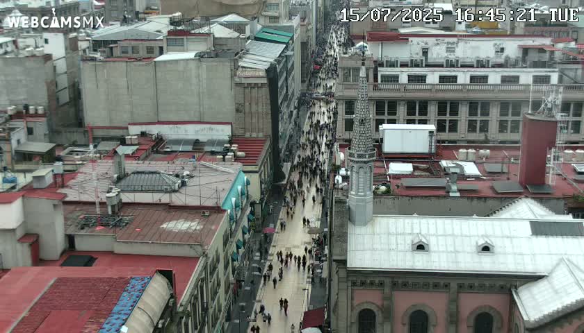 Mexio City, Avenida Francisco I. Madero Avenue  Live Cam - Centro, Ciudad de Mexico, Mexico