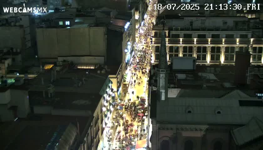 Mexio City, Avenida Francisco I. Madero Avenue  Live Cam - Centro, Ciudad de Mexico, Mexico