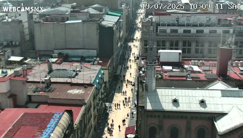Mexio City, Avenida Francisco I. Madero Avenue  Live Cam - Centro, Ciudad de Mexico, Mexico